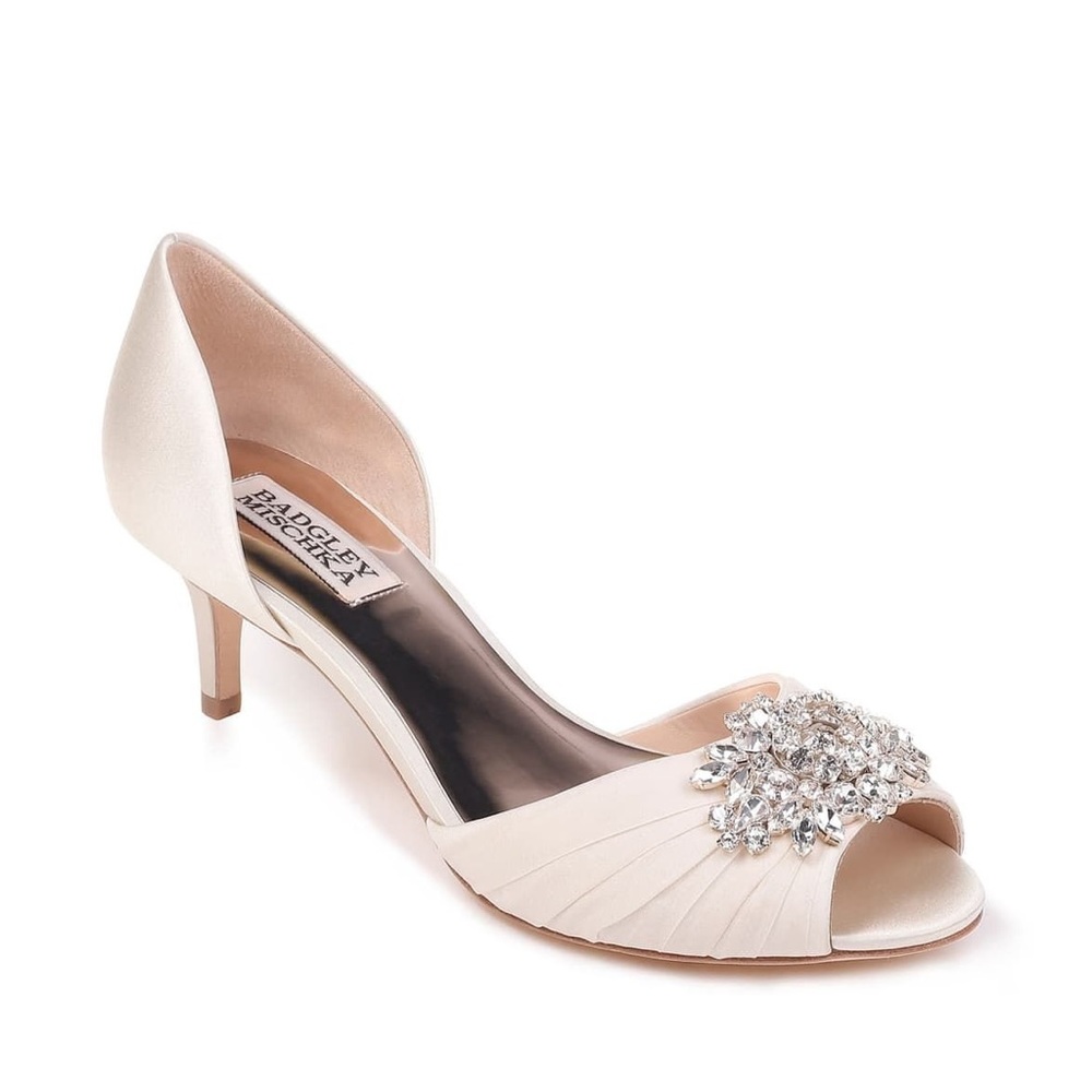 Badgley Mischka Sabine Embellished Peep Toe Pump